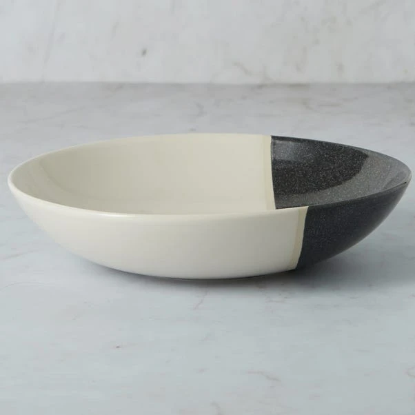 Elements Dipped Charcoal Stoneware Pasta Bowl 4 Elements Dipped Charcoal Stoneware Pasta Bowl - Image 2