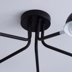 Elements Borr Black 5 Light Semi Flush Ceiling Light -Elements 1000157756 alt03