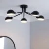 Elements Borr Black 5 Light Semi Flush Ceiling Light 1 Elements Borr Black 5 Light Semi Flush Ceiling Light -Elements 30671382