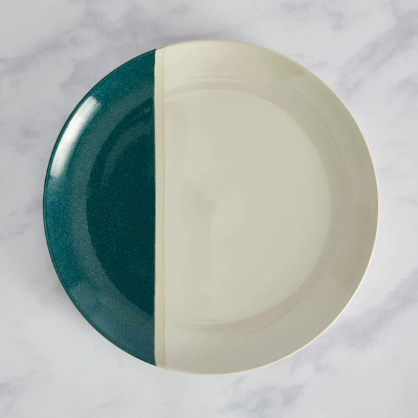 Elements Dipped Teal Stoneware Dinner Plate 3 Elements Dipped Teal Stoneware Dinner Plate