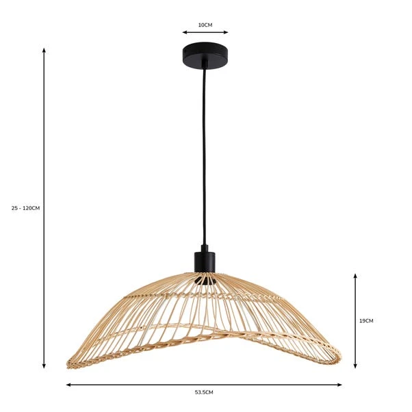 Elements Jaula Rattan Pendant Light 8 Elements Jaula Rattan Pendant Light - Image 6