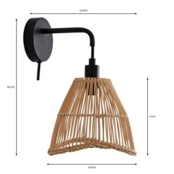 Elements Jaula Rattan Plug In Wall Light 35 Elements Jaula Rattan Plug In Wall Light -Elements 30752930 alt07
