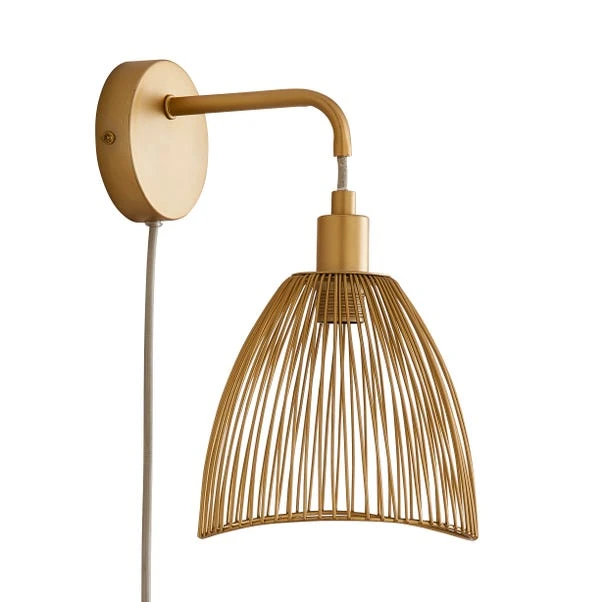 Elements Jaula Rattan Plug In Wall Light 7 Elements Jaula Rattan Plug In Wall Light - Image 5