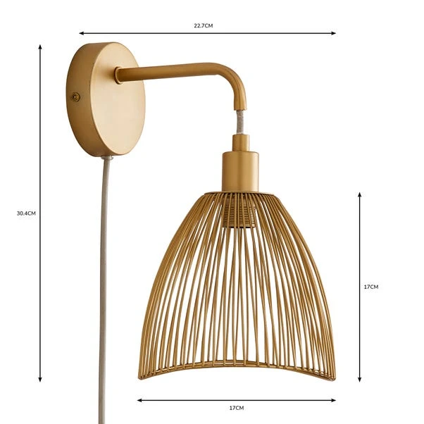 Elements Jaula Rattan Plug In Wall Light 9 Elements Jaula Rattan Plug In Wall Light - Image 7