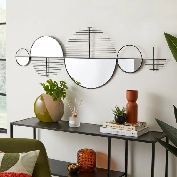 Elements Mirrored Round Indoor Outdoor Wall Art Mirror 3 Elements Mirrored Round Indoor Outdoor Wall Art Mirror