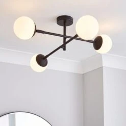 Elements Tela 4 Light Semi Flush Bathroom Ceiling Light 40 Elements Tela 4 Light Semi Flush Bathroom Ceiling Light -Elements 30769125