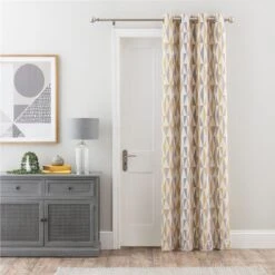 Elements Triangles Thermal Eyelet Door Curtain -Elements 30780898 alt01
