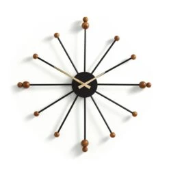 Elements Sputnik Wood Effect Wall Clock -Elements 30827913 alt02
