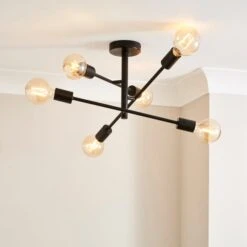 Elements Koppla 6 Light Semi Flush Ceiling Light