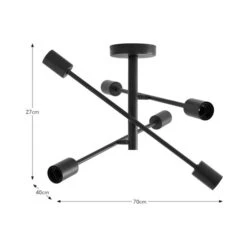 Elements Koppla 6 Light Semi Flush Ceiling Light -Elements 30832002 alt07