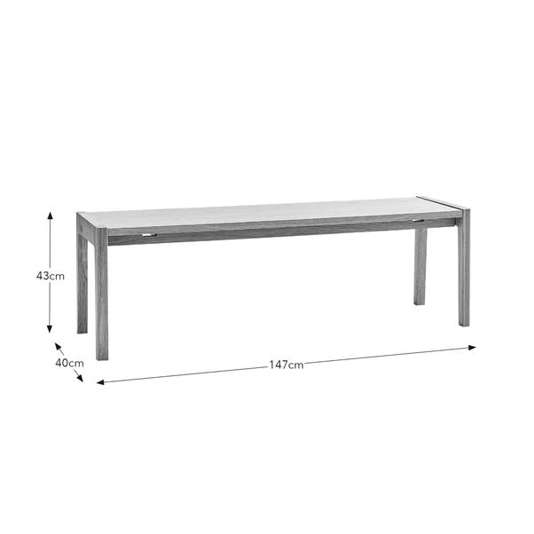 Elements 2 Seater Holmes Dining Bench, Modern Oak 9 Elements 2 Seater Holmes Dining Bench, Modern Oak - Image 7