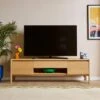 Elements Holmes Extra Wide TV Unit For TVs Up To 80", Oak -Elements 30893746