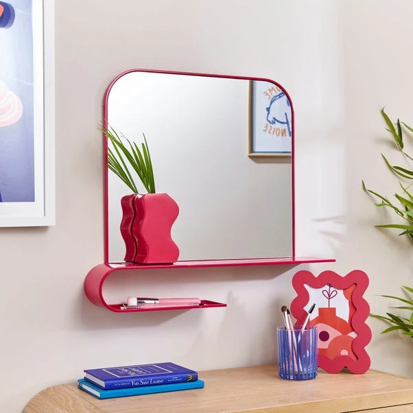 Elements Squoval Wall Mirror With Curling Shelf 2 Elements Squoval Wall Mirror With Curling Shelf