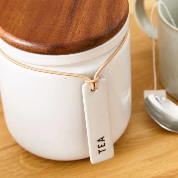 Elements Cream Speckled Hang Tag Kitchen Canister 10 Elements Cream Speckled Hang Tag Kitchen Canister - Image 8