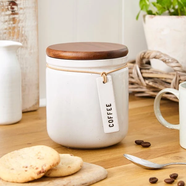 Elements Cream Speckled Hang Tag Kitchen Canister 6 Elements Cream Speckled Hang Tag Kitchen Canister - Image 4