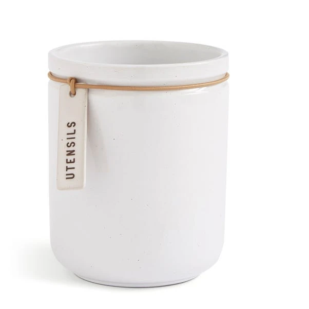 Elements Cream Speckled Hang Tag Utensil Pot 4 Elements Cream Speckled Hang Tag Utensil Pot - Image 3