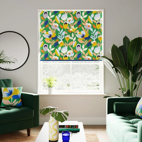 Elements Fieldsley Floral Green Blackout Roller Blind 8 Elements Fieldsley Floral Green Blackout Roller Blind - Image 6