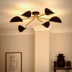 Elements Lyon 6 Light Semi Flush Ceiling Light -Elements 30894868 alt01