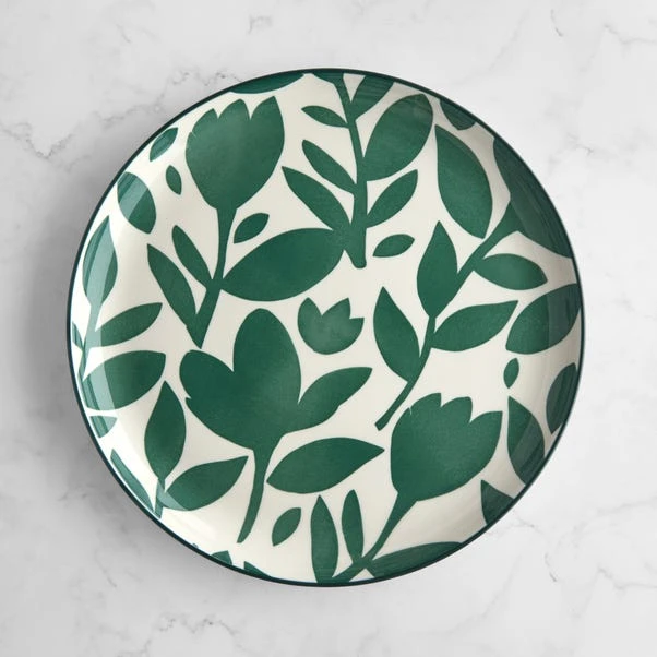 Elements Silhouette Green Stoneware Dinner Plate 3 Elements Silhouette Green Stoneware Dinner Plate