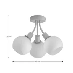 Elements Bailey 3 Light Semi Flush Ceiling Light -Elements 30898688 alt08
