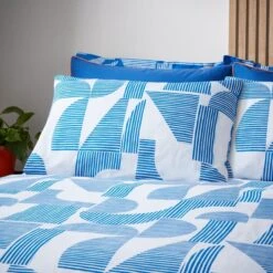 Elements Ezra Blue Cotton Duvet Cover And Pillowcase Set 39 Elements Ezra Blue Cotton Duvet Cover And Pillowcase Set -Elements 30902413 alt03