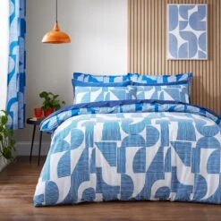 Elements Ezra Blue Cotton Duvet Cover And Pillowcase Set 31 Elements Ezra Blue Cotton Duvet Cover And Pillowcase Set -Elements 30902414 alt02