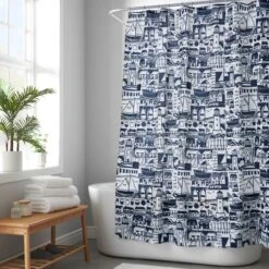 Elements Coastal Boats Shower Curtain -Elements 30932251 alt03