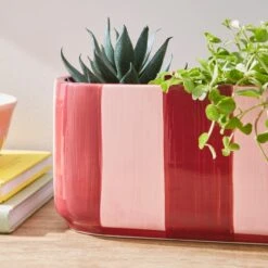 Elements Striped Ceramic Windowsill Plant Pot 15 Elements Striped Ceramic Windowsill Plant Pot -Elements 30943036 alt01
